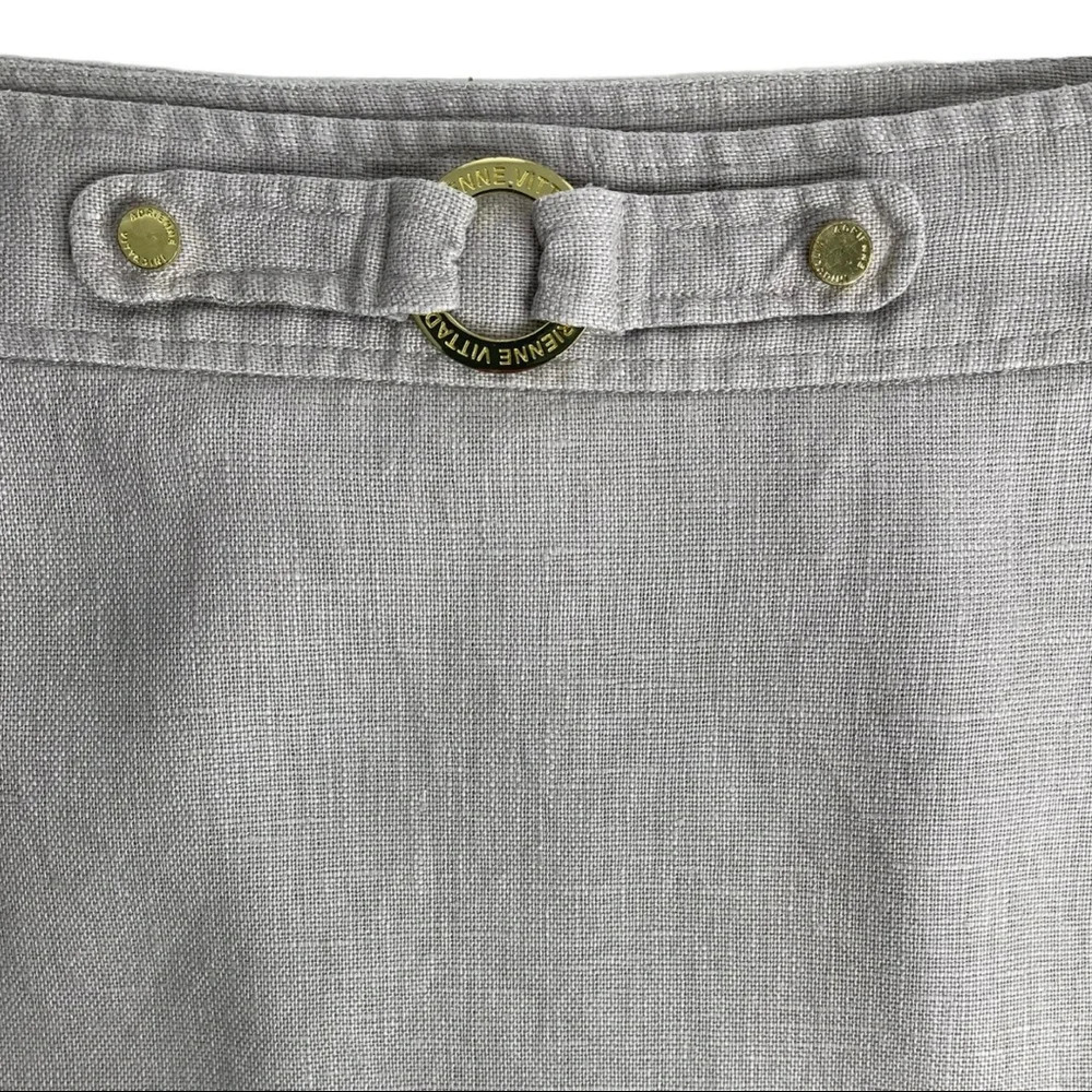 🛍️ Adrienne Vittadini Skirt Linen Cream Skirt Size 8 - Picture 2 of 7